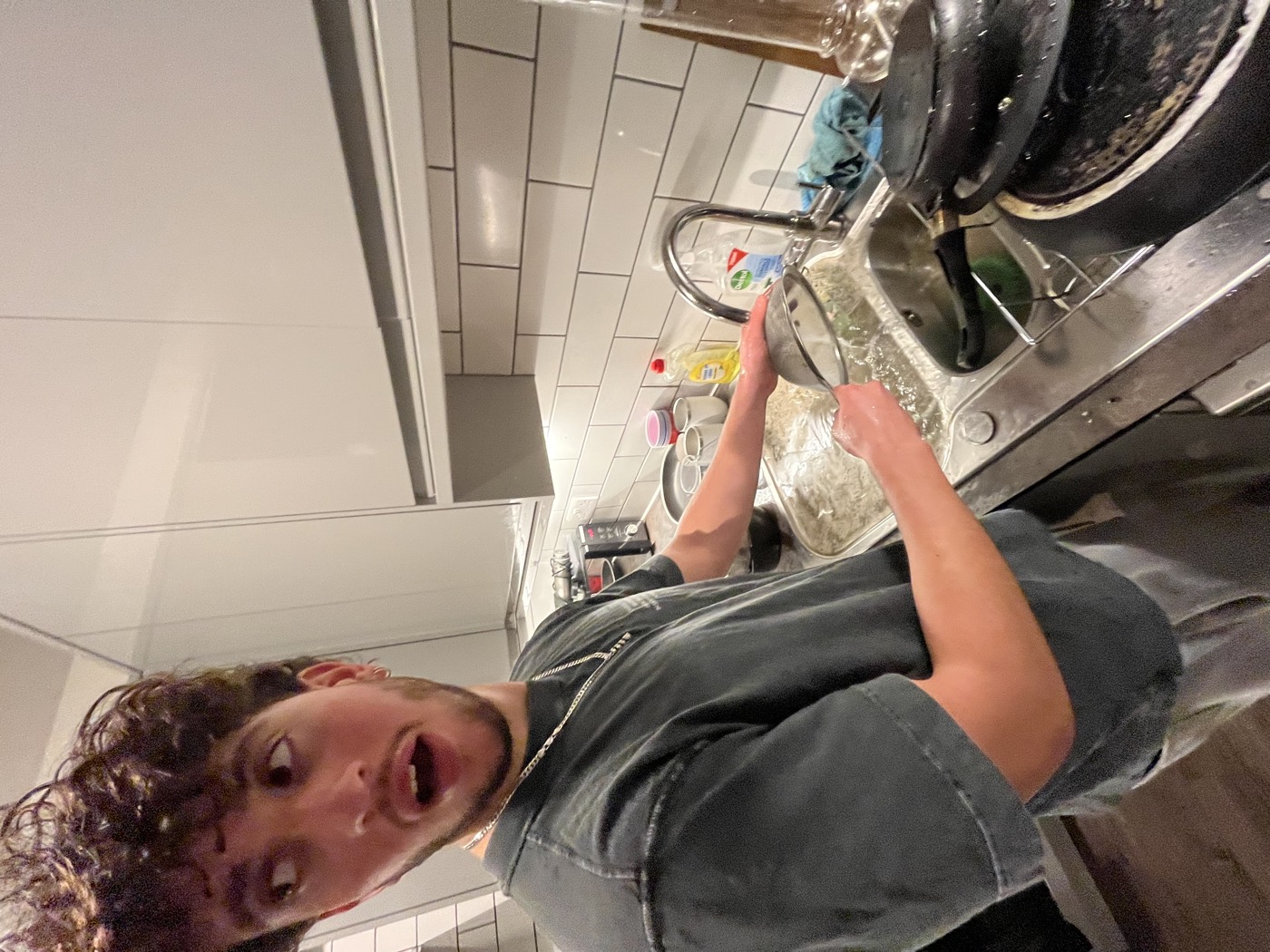Josh in the kitchen mid cook up